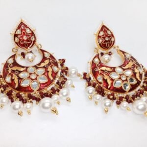 Traditional Gold Finish Meenakari Earrings