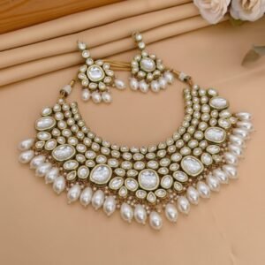 Exquisite High Copy Diamond Polki Gold Bridal Set