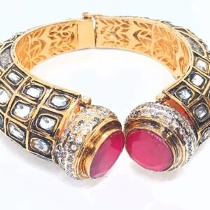 High Copy Diamond Polki Gold Plated Bangel
