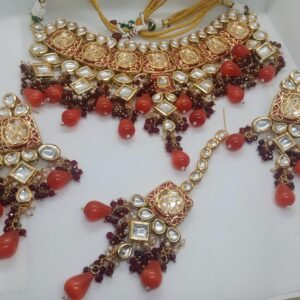 High Copy Diamond polki Gold Masking Bridal Jewellery Set