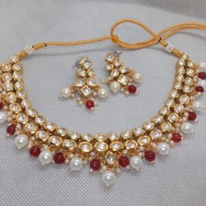 High Copy Diamond Polki Gold Masking Jewellery set