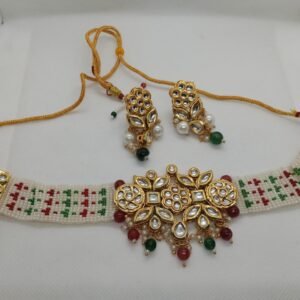 High Copy Diamond Polki Gold Masking Jewellery Set