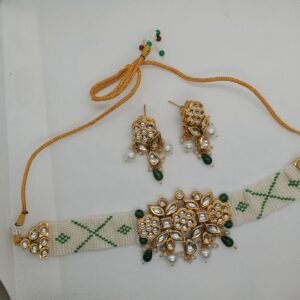 High Copy Diamond Polki Gold Masking Jewellery Set
