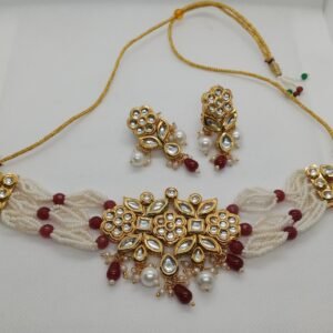 High Copy Diamond Polki Gold Masking Jewellery set