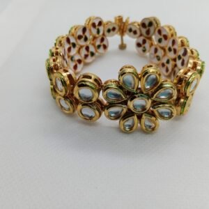 High Copy Diamond Polki Gold Masking Bracelet
