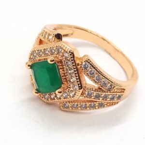 Beautiful Ring Green stone & White Zarkon with Dold Masking